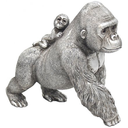 Reflections Silver Gorilla & Baby 
