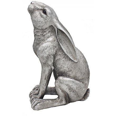 Silvered Moon Gazing Hare, 21cm