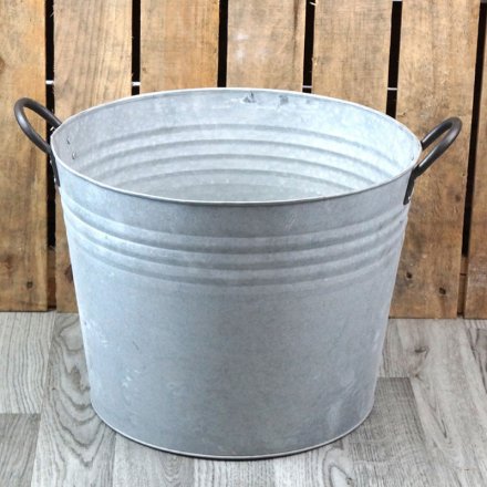 Ribbed Zinc Bucket, 38cm 