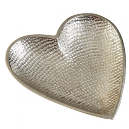 Silver Aluminium Heart Dish, 13.5cm