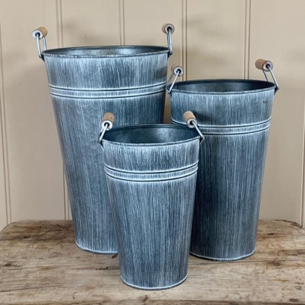 Aged Grey Vase, 20cm 