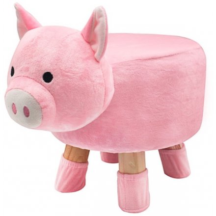 Pink Piggy Stool, 45cm 