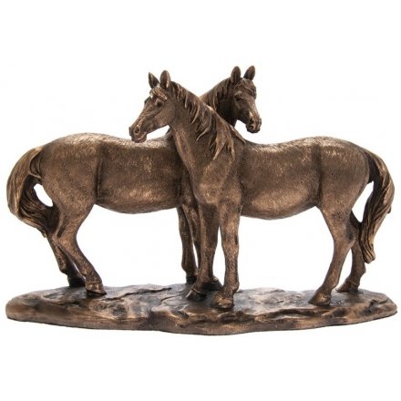 Bronze Reflections Double Horse Ornament, 25cm 