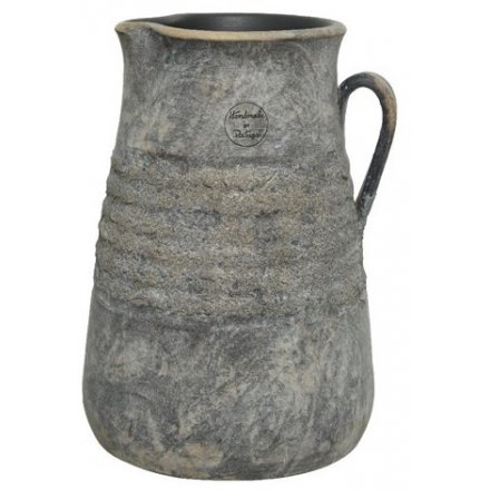 Overly Distressed Ridged Vase, 27cm 