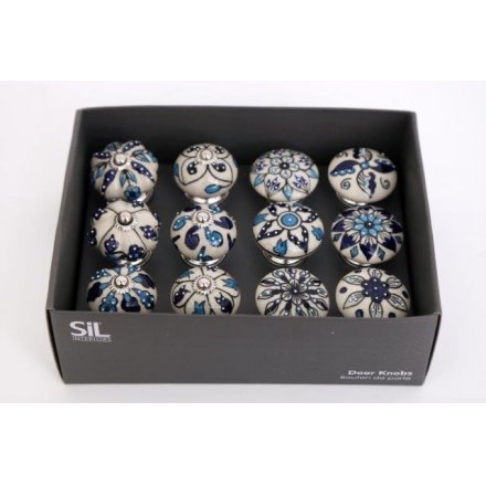 Blue and White Rustic Doorknobs 