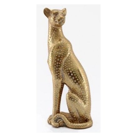 Tall Gold Leopard Ornament, 38cm 