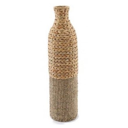 Woven Bamboo & Seagrass Vase, 65cm 