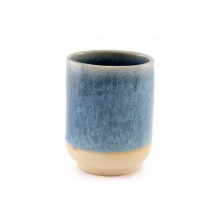 Reactive Blue Glaze Ceramic Pot, 12cm 