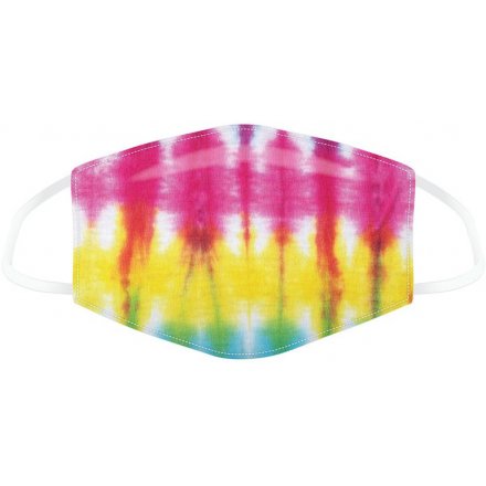 Keep yourself and others safe while still remaining stylish with this cool multicoloured tie-dye print face covering.