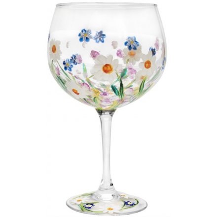 Painted Dainty Daisy Gin Glass 