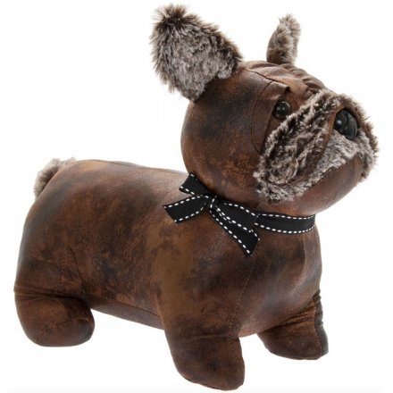 French Bulldog Faux Leather Doorstop 