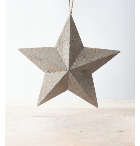 A Large Wooden Barn Star in Natural Rustic Design