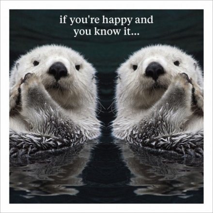 Happy Otters Greetings Card