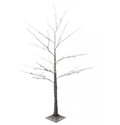 a tall standing snowy birch tree with LED tips and a realistic look 