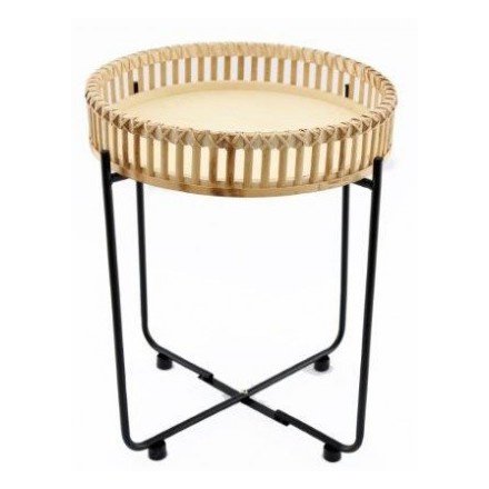 Bamboo Topped Table, 40cm