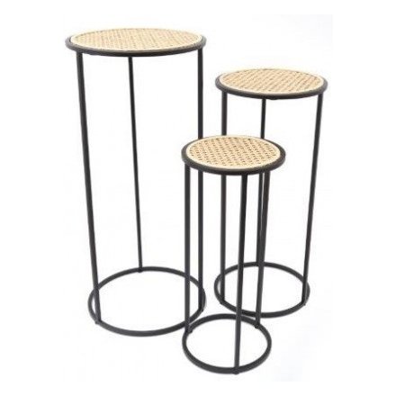 Woven Rattan Topped Tables, 70cm 