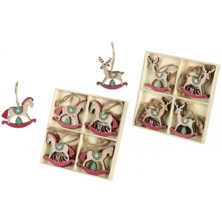Red & Green Reindeer & Horse Hangers
