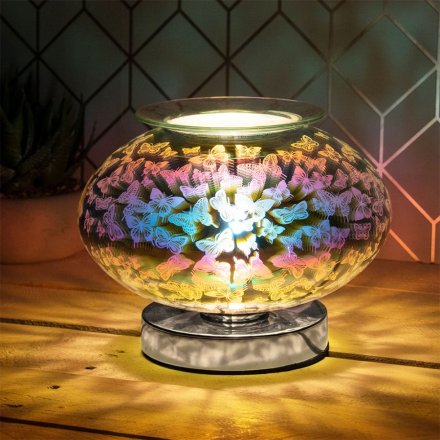 Round Butterflies Lamp and Oil Burner 
