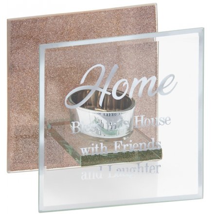 Rosegold Glass Home T-light Holder 