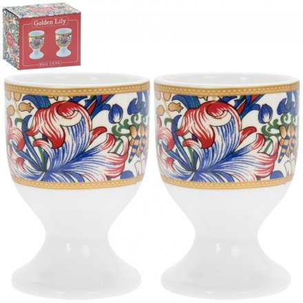 Set of Red, Blue & Green Lily Egg Cups 