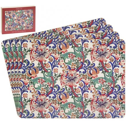 Set of  Red, Blue & Green Lily Placemats 