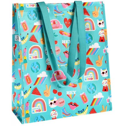  Sure to bring a brightly coloured feature to your shopping trips, a quirky printed shopping bag with strong handles and