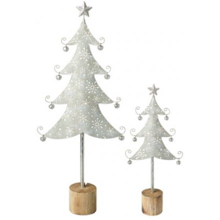 Set of 2 Silver Trees, 58cm 