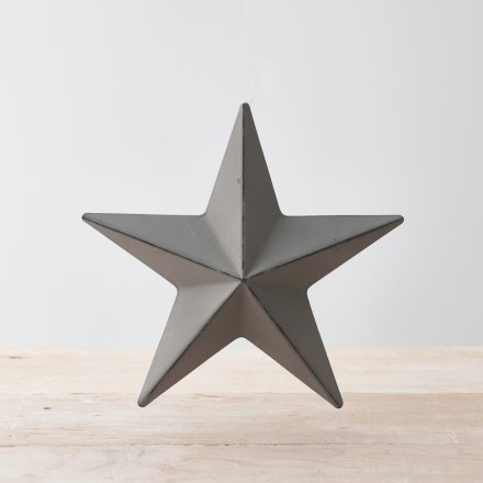 Metal Grey Barn Star, 20cm