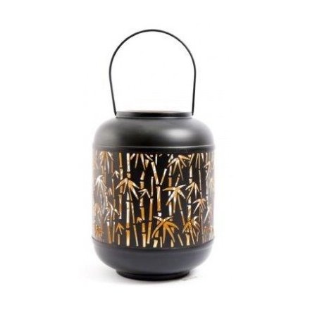 Black Bamboo Lantern, 26cm 