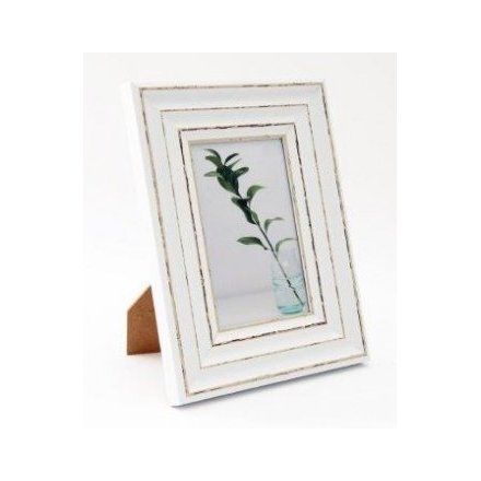 Distressed White Picture Frame, 4x6