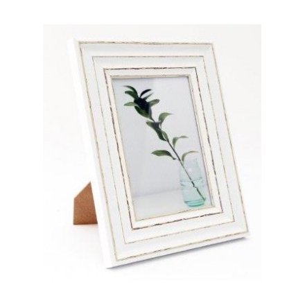 Distressed White Picture Frame, 5x7