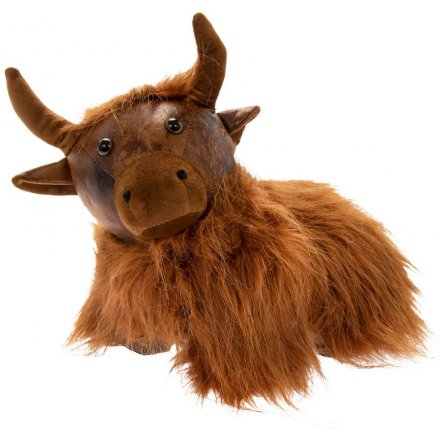 Highland Cow Faux Leather Doorstop 