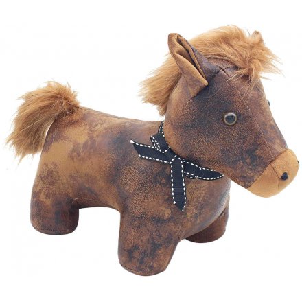 Horse Faux Leather Doorstop 