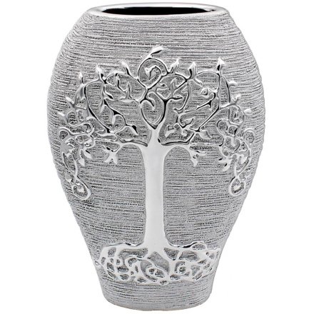 Silver Tree Ornamental Vase 