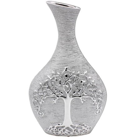 Silver Tree Decorative Vase 