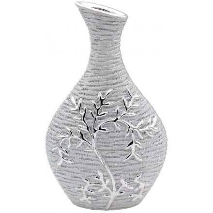 Silver Art Climbing Leaf Vase