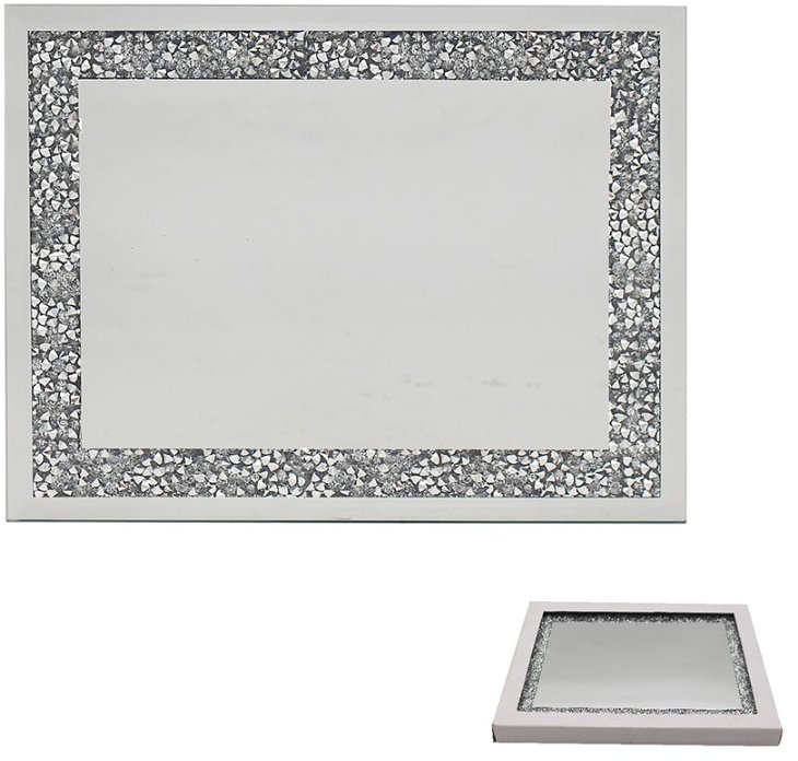 LP46472 / Set of 2 Crystal Edge Mirrored Placemats 52859 Kitchen