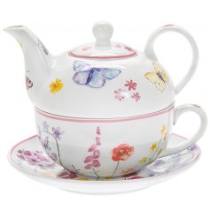  this Fine China Teas For One Set is sure to bring a cheery feel to any tea break