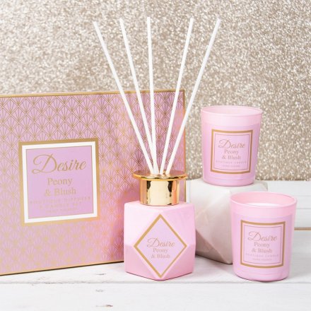 Desire Boutique Diffuser & Candle Set - Peony & Blush