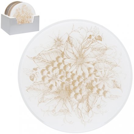 Gold Bee Mirrored Candle Plate, Large  