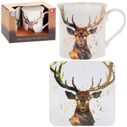 Stag Mug & Coaster Gift Set 