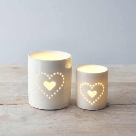 Dotted Heart Candle Pot, 8cm