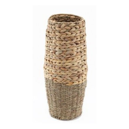 Seagrass and Bamboo Vase, 45cm 