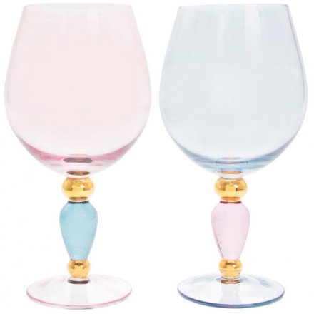 Set Of Inverted Colour Gin Glasses 