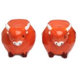 An assorted set of Salt and Pepper Pots in highland cow shapes 