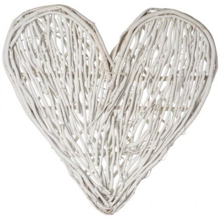 White Twig Heart, 40cm 
