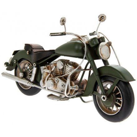 Classic Green Motorbike, 28cm  