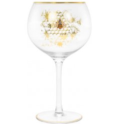 A gorgeously decorated Gin Glass from the Golden Bee Range