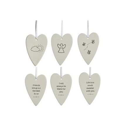 Double Sided Ceramic Hearts, 10cm 