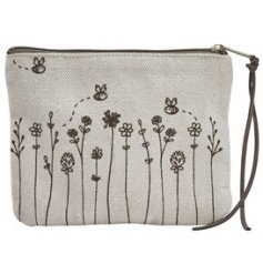  Decorated with a charming Busy Bee inspired design, this fabric purse is sure to come in handy for holding spare change